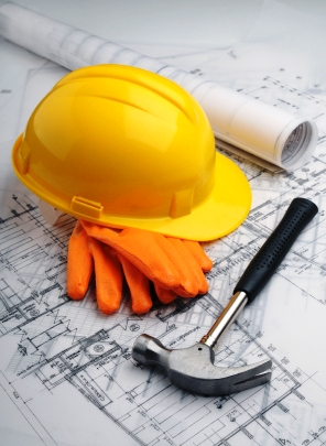 hard hat and a hammer