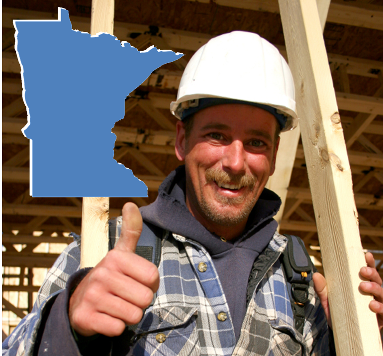 Minnesota builder with thumbs up