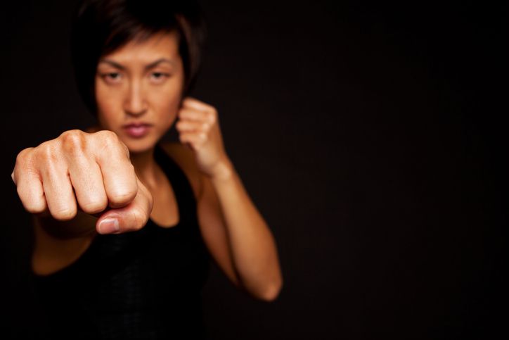 Woman In Self-Defense Pose