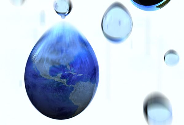Water Drop with Earth